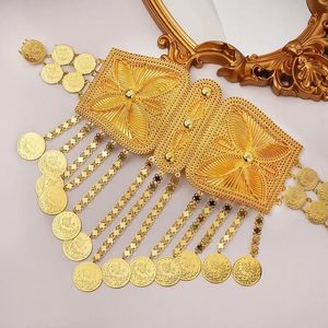 Cinto de casamento curdo de Omã, pingente banhado a ouro, corrente de cintura grande, moedas totem de peru, presente para mulheres sauditas 240115
