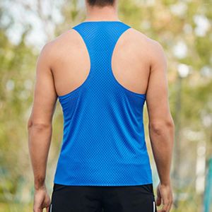 Herren Tank Tops Outdoor Sport Weste Sommer Laufen Fitness Elastisch Wind Tunnel Mesh Einfarbig T-Shirt Lange Shirts Für Männer Medium