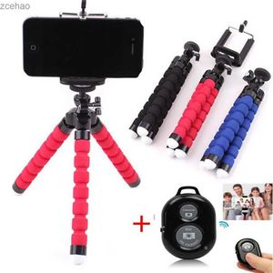 Tripodlar Telefon Tripod Tutucu Esnek Sünger Ahtopus Tripod Stand Montajı veya Bluetooth Uzaktan Deklanşör Selfie Stick Self-Timer Bracketl240115