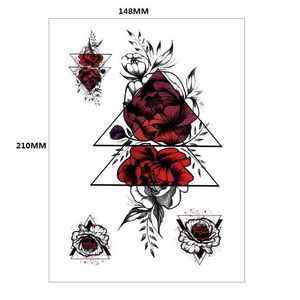 Makeup plain flower Handpainted and double headed snake ukiyoe colorful feather cesarean section vertical cut wound masking waterproof tattoo sticker