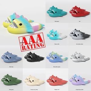 2024 designer shoes woman sandal Summer Shark Slippers For Men Couples Indoor Outdoor Shark Slides Thick Soled Shoes Kids Sandals Gradient Flip Flops