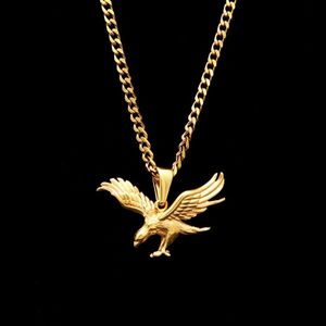 New Dapeng Wings Eagle Pendant Necklace Lucky Animal Figure Hip Hop Men Jewelly Charm Jewelry With Chain299b