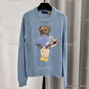 RL Bear's Women's Sweters Kobieta okrągła szyja i SWEATER SWEATER Luksusowy Classic Płaszcz Modna RL Mały haft haftowy Laurens Button 3940