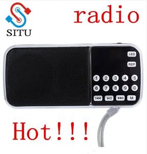 Radio L088 PORTABLE FM Radiohögtalare Digital Stereo Mini Music Player med TF Card USB AUX Input Sound Box med ficklampa