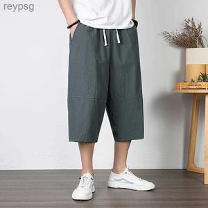 Pantaloni da uomo Pantaloni estivi da uomo in cotone e lino abbigliamento casual stile cinese taglie forti 8XL YQ240115