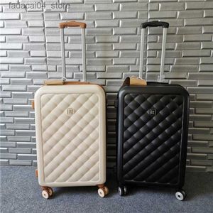 Resväskor Nytt lyxvarumärke rullande bagage på hjulvagn rese resväska boarding väska bagageutrymme hargage q240115