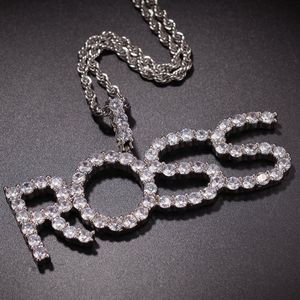 A-Z nome personalizado tênis corrente letras colar pingente masculino hip hop jóias com corda chains266o