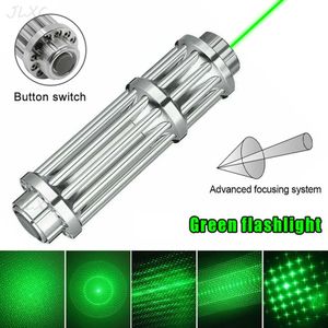 Pointers Green Laser Pointer High Powerful 2 in 1 Laser Red Dot Lazer Pen Device Adjustable Focus Laserpointer for Hunting Accessories