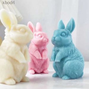 Strumenti artigianali 3D Pasqua Coniglio Stampo in silicone Animale fai da te Aroma Candela Coniglio Bambola in gesso Sapone fatto a mano Resina Stampo in gesso Decorazioni per la casa Artigianato YQ240115