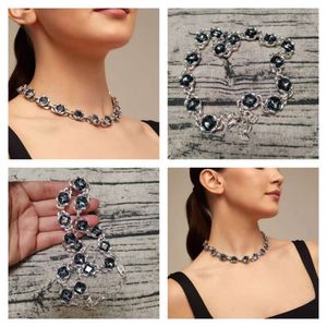 Designer Jewelry Luxury Necklace Fashion Brand Spain Unode50 Exaggerated Luxury Blue Crystal Necklace Light Noble Party Celebrity