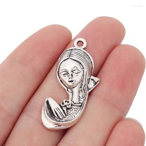 Pendant Necklaces 5 X Tibetan Silver Large Goddess Charms Pendants For DIY Necklace Jewelry Making Findings Accessories 39x18mm