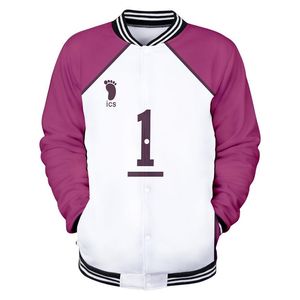 Japan Anime Haikyuu Baseball Jacket Men Bomber Jacket Shiratorizawa Academy Ushijima Wakatoshi Tendo Satori Cosplay Costume 4XL3267