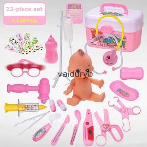 도구 워크숍 22pcs Kids Doctor Pretend Postend Play Set Preschool Dress Up Doctor 롤 플레잉 게임 Ldren 생일 Giftvaiduryb