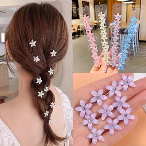 Acessórios de cabelo 10 Pçs / set Clip Trançado Pequenos Botões de Flores Hairpin Meninas Bonito Mini Garra Moda Headwear