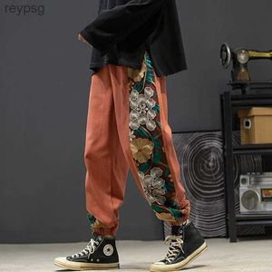 Pantaloni da uomo Viser casual Harajuku abbigliamento da uomo scarpe da corsa ricamate harem Fjrespzed abbigliamento patchwork plus size 2023 Primavera e Autunno Moda YQ240115