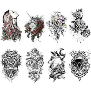 Beauty style tattoo sticker TB S unicorn hand drawn plain flower totem fox water transfer