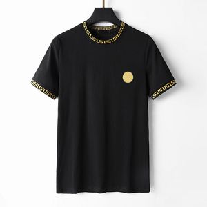 مصمم للرجال تي شيرت شارة مطرزة عالية الجودة Tshirt صيف العرق القطن النقي الذي يمتص رياضات القمصان والسيدات أسود أبيض غير رسمي TEES