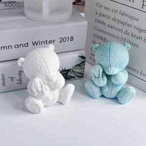 Strumenti artigianali 3D Orso Stampo per candele in silicone Fai da te Animale Bambola Sapone Stampo in gesso in resina Aromaterapia Set Stampi in cemento fatti a mano Decorazioni per la casa YQ240115