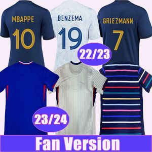 22 23 MBAPPE GIROUD GRIEZMANN Mens Soccer Jerseys frENcH KANTE BENZEMA DEMBELE 2024 Home Away Training Wear Football Shirts