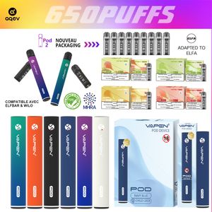 Oryginalny zestaw Vapen ELFA Pro POD 500MAH Bateria 2,0 ml wstępnie wypełniona wymieniona jednorazowa podnośnik Vape 20mg Nici kompaktowy Rozmiar gotowy do użycia jednorazowe vapes