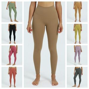 LL Legging de ioga Lounge de cintura alta 25 - Leggings de treino para mulheres Calças de ioga macias e amanteigadas233S