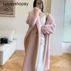 Designer Maxmaras Teddy Bear Coat Womens Cashmere Coats Wool Winter Particle Fur Integrated Long Wholesale Special Link