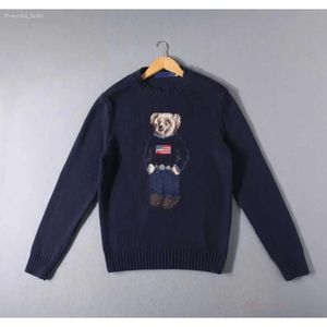 Rl Bear's Women's Sweters Kobieta okrągła szyja i sweter w szyku w dekolcie luksusowy klasyczny płaszcz mody rl mały haft haftowy Laurens Button 2068