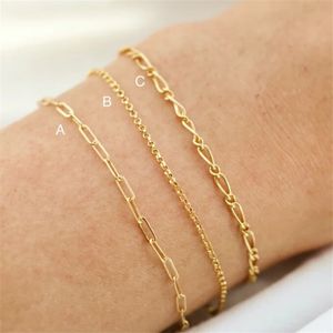 14K Gold Filled Chain Bracelet Handmade Jewelry Boho Charms Bracelets Vintage Anklets for Women Bridesmaid Gift Jewelry240115