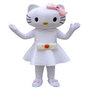 2018 de alta qualidade traje da mascote bonito gatinho halloween natal aniversário personagem traje vestido animal gato branco mascote ship282t