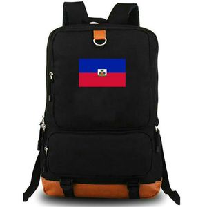 Haiti Backpack Country Flag Daypack Repiblik Ayiti Okul Çantası Ulusal Banner Baskı Sırp Çekme Çalgıt