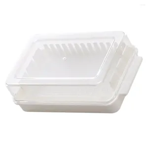 Dinnerware Sets Butter Cutting Box Holders Cheese Slice Storage Cases Boxes Plastic Household Tableware Keeper Fresh-keeping Dish With Lid