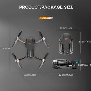 AE10 Drone HD Dual Camera, Brushless Motor, Hold Folding Quadcopter med GPS Remote Control Aircraft, Toys Gift UAV