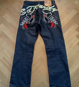 Herren Jeans 2024 Y2k Retro High Street Tiger Europäische und amerikanische Hip-Hop Slim Dark Straight Lange Hosen für Frauen
