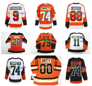 Özel Hokey Jersey Erkek Kadın Genç Carter Hart Owen Tippett 00 Gritty Flyers Ters Retro Ivan Provorov Travis Konecny ​​Eric Lindros Sean Couturier Cam York Nico