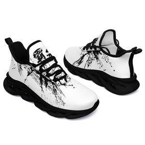 CoolCustomize Custom Chinese Ink Målning Design Fashion Cool Unisex Sneaker Personlig egen designnamn Logotyp Wording män Kvinnor Kör spetsar upp sportskor