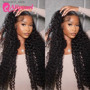 Synthetic Wigs Ali Pearl Hair Real HD Lace Human Hairr Wigs Pre-Plucked Deep Wave 6x6 HD Lace Closure Wig Peruvian Glueless Hair Wigs For Woman Q240115