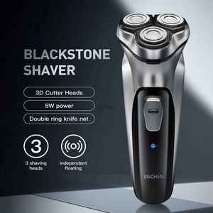 Electric Shaver Enchen Blackstone Electrical Rotary Shaver For Men 3D Floating Blade Washable Type-C USB Laddningsbar rakskäggsmaskin