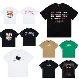 春のメンズシティパリTシャツレイヤードスポーツパリトロピカルTシャツ