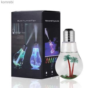 Humidifiers Creative USB Ultrasonic Humidifier LED Night Light Mini Aroma Diffuser Aromatherapy Mist Maker Bottle Bulb Humidifier for HomeL240115