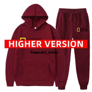 2024 Moda Masculina e Feminina Br Hoodies Moletons National Geographic Channel Sports Set Primavera Outono Duas Peças Homens Ess Sp5der 5858