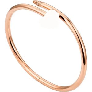 Luxury Love Gold Armband Designer Classic Fashion Armband för kvinnor Male 18K Gold Plated Silver Rose Jewelry Diamond Nail Shape Armband för par gåva