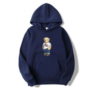 2023 Herr Polo Tech Fleece Letter Printing Bear Långärmad tröjor varumärke Hoodies Pullover Winter Designer Cheap Loe