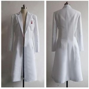 Steins Gate Okabe Rintarou Trajes Cosplay Casaco Longo Jaqueta Branca costume268D