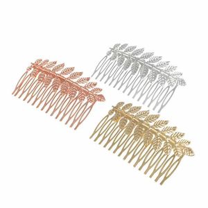 Pannband 2022 Fashion Leaf Hair Clips Ornament Golden Wide Tooth Comb Vintage Decor for Women Accessories Gifts Hårnålsmycken Charms