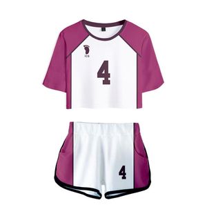 Anime haikyuu cosplay traje shiratorizawa academia ushijima wakatoshi tendo satori agasalho feminino conjunto de duas peças superior e shorts276a