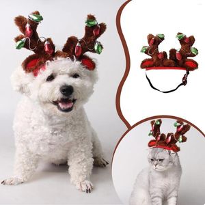 犬のアパレルヘッドバンド女性ワイドヘアバンドペット用品を走らせるクリスマスハットキャットアクセサリー電球