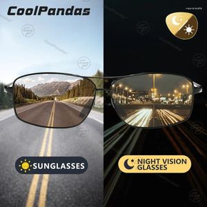 Occhiali da sole CoolPandas Antiriflesso Uomo Polarizzati Pochromic Occhiali per la visione notturna diurna per occhiali da guida Zonnebril Heren