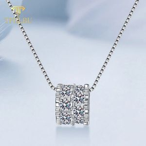 TFGLBU 1.6CTTW All M bezbarwne 925 Srebrny wisiorek dla kobiet elegancki unikalny naszyjnik luksusowa biżuteria 240115