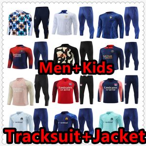 22 23 24トラックスーツセットトラックスーツジャケットセットTuta 22 2023 2024 Men and Kids Football Kit Chandal Futbol Survetement Training Suit Soccer Jersey