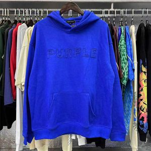 Purple marka projektant z kapturem bluzy kobiety mężczyźni fioletowe bluzy z kapturem USA mody streetwear bluzy odzieży High Street Hooded pullover 93x9